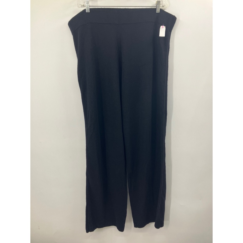 Neiman Marcus Cashmere Collection Black Wide Leg Lounge Pants Plus Size 2X